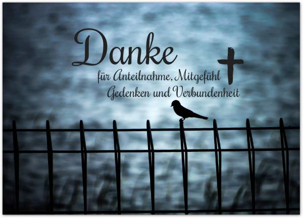 15 x Danksagung Trauerkarte mit Umschlag im Set - Danke nach Trauer, Beerdigung, Sterbefall, Friedhof, Begräbnis