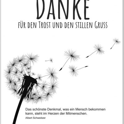 15 x Danksagung Trauerkarten mit 15 Umschlägen im Set - Danke nach Trauer, Beerdigung, Sterbefall, Friedhof, Begräbnis