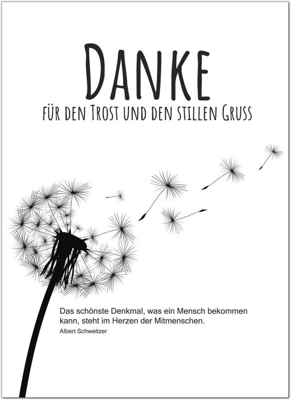 15 x Danksagung Trauerkarten mit 15 Umschlägen im Set - Danke nach Trauer, Beerdigung, Sterbefall, Friedhof, Begräbnis