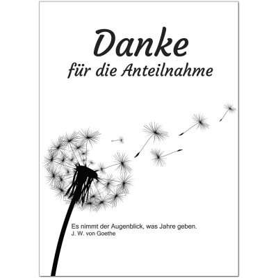 15 x Danksagung Trauerkarten mit 15 Umschlägen im Set - Danke nach Trauer, Beerdigung, Sterbefall, Friedhof, Begräbnis