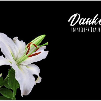 15 x Trauerkarten Danksagung mit 15 Umschlägen im Set - Danke nach Trauer, Beerdigung, Sterbefall, Friedhof, Begräbnis