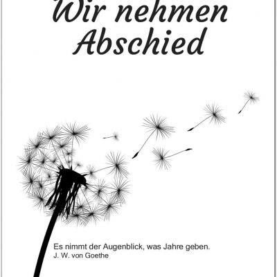 15 x Trauerkarten mit 15 Umschlägen im Set - Motiv Pusteblume 2 - Einladung Beerdigung, Anzeige, Trauer, Sterbefall, Friedhof, Begräbnis