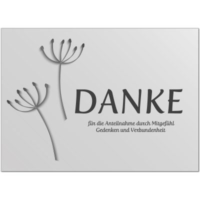 15 x Trauer Danksagungskarten mit Umschlag DIN A6, Motiv Danke für die Anteilnahme, schwarz-weiss Danke Sagen nach Beerdigung