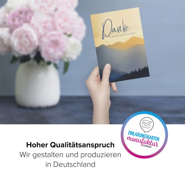 15 Dankeskarten Trauer mit Umschlag Motiv BERGE Karte nach Beerdigung zum Danke sagen Danksagung Trauerkarten Danksagungskarten – Bild 4