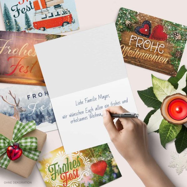30 moderne Weihnachtskarten Klappkarten Mix mit Umschlag - großes Foto Motiv Weihnachten Grußkarten Set – Bild 7