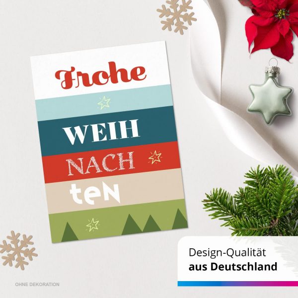 30 Weihnachtskarten Set mit Umschlag 30 Motive Grußkarten Frohe Weihnachten Postkarten Weihnachtspostkarten Mix 1 – Bild 5
