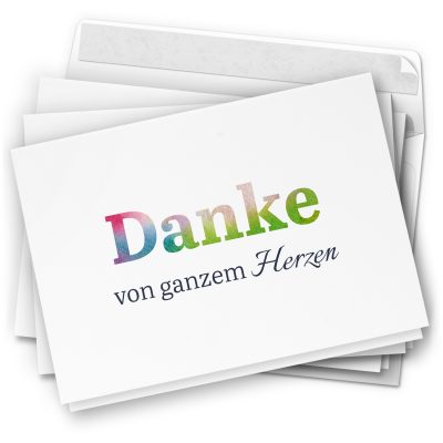 Danksagungskarten Trauer – 10 Stück mit Umschlägen – Motiv: Regenbogen Danke – Trauerkarten Danksagung mit Text – Dankeskarten Trauer nach Beerdigung
