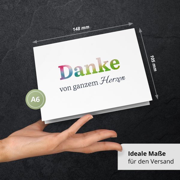 Danksagungskarten Trauer – 10 Stück mit Umschlägen – Motiv: Regenbogen Danke – Trauerkarten Danksagung mit Text – Dankeskarten Trauer nach Beerdigung – Bild 4