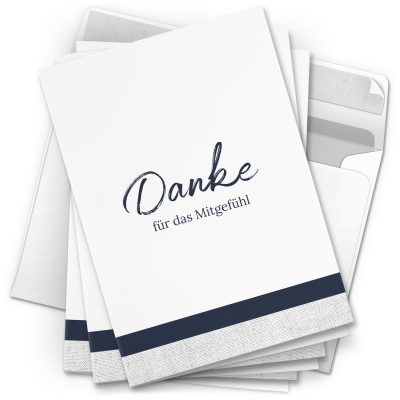 Danksagungskarten Trauer – 10 Stück mit Umschlägen – Danke für das Mitgefühl – Trauerkarten Danksagung mit Text – Dankeskarten Trauer nach Beerdigung