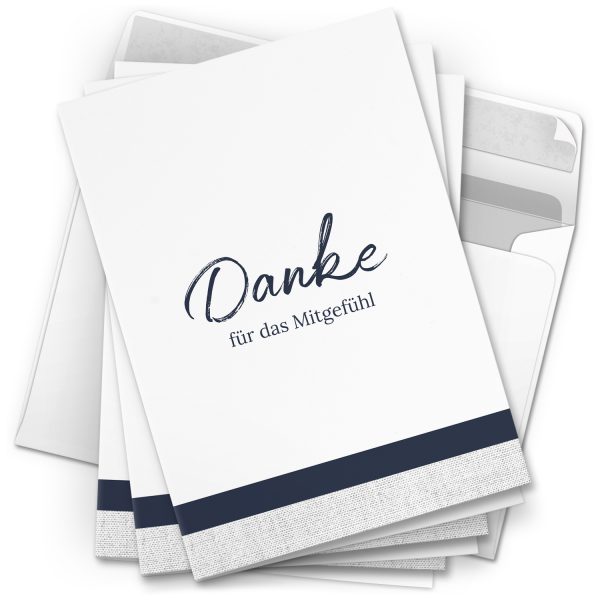 Danksagungskarten Trauer – 10 Stück mit Umschlägen – Danke für das Mitgefühl – Trauerkarten Danksagung mit Text – Dankeskarten Trauer nach Beerdigung