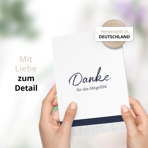 Danksagungskarten Trauer – 10 Stück mit Umschlägen – Danke für das Mitgefühl – Trauerkarten Danksagung mit Text – Dankeskarten Trauer nach Beerdigung – Bild 2