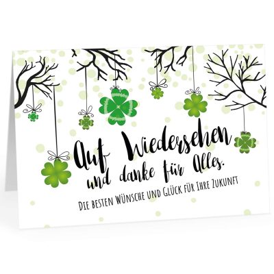 Große Abschiedskarte XXL (A4) Auf Wiedersehen - Förmlich mit Umschlag / Edle Design Klappkarte / Rente / Pension / Ruhestand / Verabschiedung / Letzter Arbeitstag / Gruß-Karte für Kollegen