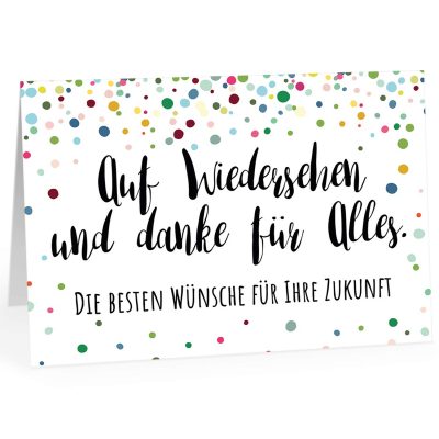 Große Abschiedskarte XXL (A4) Die besten Wünsche für Ihre Zukunft mit Umschlag / Edle Design Klappkarte / Rente / Pension / Ruhestand / Verabschiedung / Letzter Arbeitstag / Gruß-Karte für Kollegen
