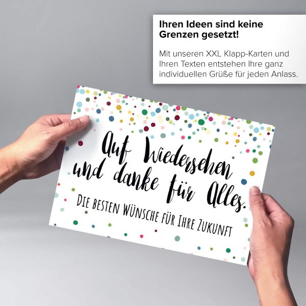 Große Abschiedskarte XXL (A4) Die besten Wünsche für Ihre Zukunft mit Umschlag / Edle Design Klappkarte / Rente / Pension / Ruhestand / Verabschiedung / Letzter Arbeitstag / Gruß-Karte für Kollegen – Bild 4