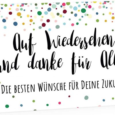 Große Abschiedskarte XXL (A4) Die besten Wünsche für DEINE Zukunft mit Umschlag / Edle Design Klappkarte / Rente / Pension / Ruhestand / Verabschiedung / Letzter Arbeitstag / Gruß-Karte für Kollegen