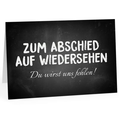 Große Abschiedskarte XXL (A4) Zum Abschied Auf Wiedersehen - Persönlich mit Umschlag / Edle Design Klappkarte / Rente / Pension / Ruhestand / Verabschiedung / Letzter Arbeitstag / Gruß-Karte für Kollegen