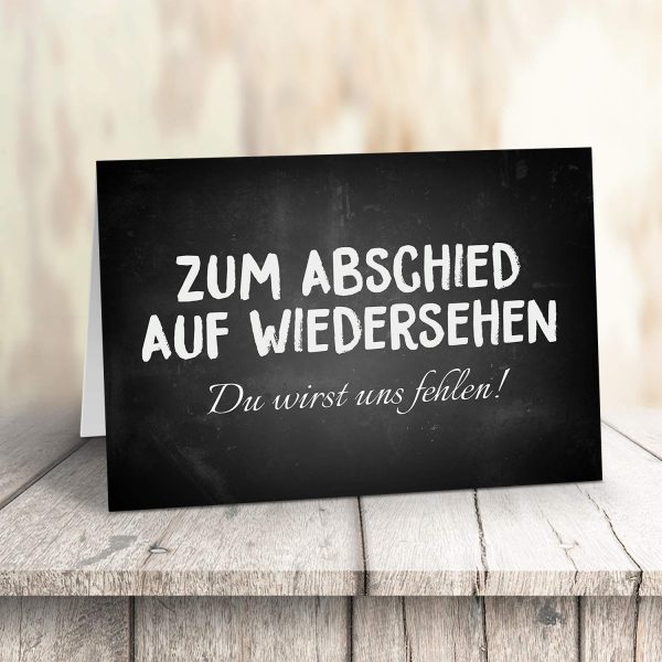 Große Abschiedskarte XXL (A4) Zum Abschied Auf Wiedersehen - Persönlich mit Umschlag / Edle Design Klappkarte / Rente / Pension / Ruhestand / Verabschiedung / Letzter Arbeitstag / Gruß-Karte für Kollegen – Bild 3