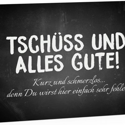 Große Abschiedskarte XXL (A4) mit Umschlag / Edle Design Klappkarte / Rente / Pension / Ruhestand / Verabschiedung / Letzter Arbeitstag / Gruß-Karte für Kollegen