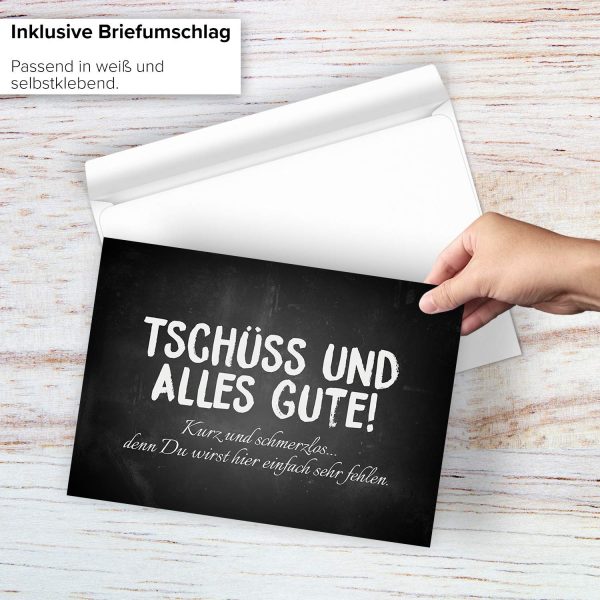 Große Abschiedskarte XXL (A4) mit Umschlag / Edle Design Klappkarte / Rente / Pension / Ruhestand / Verabschiedung / Letzter Arbeitstag / Gruß-Karte für Kollegen – Bild 2