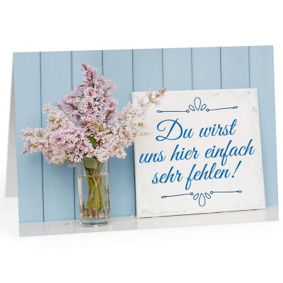 Große Abschiedskarte XXL (A4) Du wirst uns hier einfach sehr fehlen mit Umschlag / Edle Design Klappkarte / Rente / Pension / Ruhestand / Verabschiedung / Letzter Arbeitstag / Gruß-Karte für Kollegen