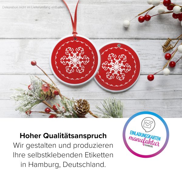 48 Weihnachtsaufkleber Schneeflocke - für Geschenke zu Weihnachten / Sticker / Aufkleber / Etiketten / Geschenkaufkleber rund / Set – Bild 3