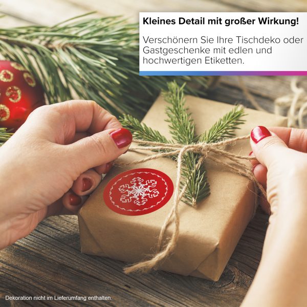 48 Weihnachtsaufkleber Schneeflocke - für Geschenke zu Weihnachten / Sticker / Aufkleber / Etiketten / Geschenkaufkleber rund / Set – Bild 5