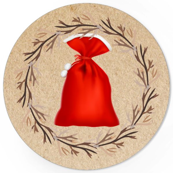 48 Weihnachtsaufkleber Weihnachtssack - für Geschenke zu Weihnachten / Sticker / Aufkleber / Etiketten / Geschenkaufkleber rund / Set