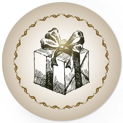 48 Weihnachtsaufkleber Weihnachtsgeschenk Vintage - für Geschenke zu Weihnachten / Sticker / Aufkleber / Etiketten / Geschenkaufkleber rund / Set