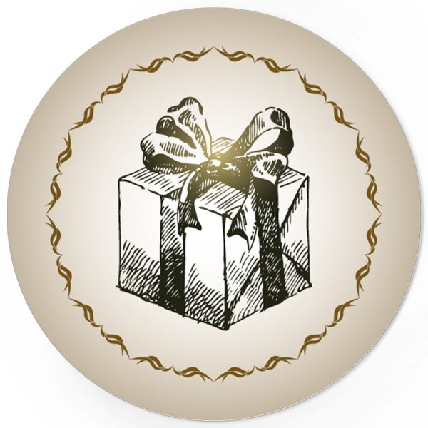48 Weihnachtsaufkleber Weihnachtsgeschenk Vintage - für Geschenke zu Weihnachten / Sticker / Aufkleber / Etiketten / Geschenkaufkleber rund / Set
