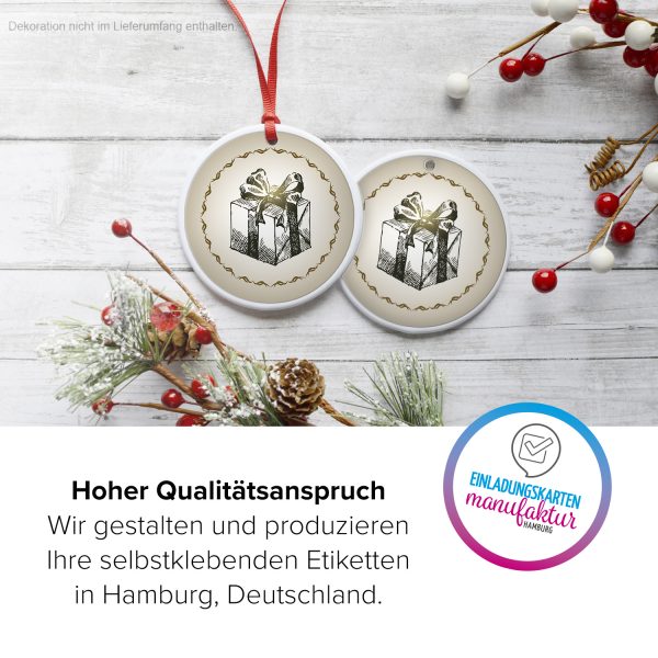 48 Weihnachtsaufkleber Weihnachtsgeschenk Vintage - für Geschenke zu Weihnachten / Sticker / Aufkleber / Etiketten / Geschenkaufkleber rund / Set – Bild 3