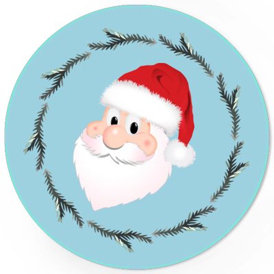 48 Weihnachtsaufkleber Weihnachtsmann - für Geschenke zu Weihnachten / Sticker / Aufkleber / Etiketten / Geschenkaufkleber rund / Set
