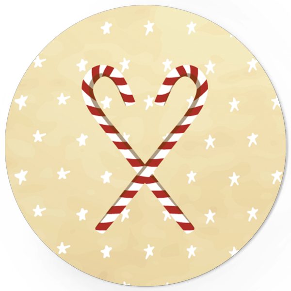48 Weihnachtsaufkleber Zuckerstangen - für Geschenke zu Weihnachten / Sticker / Aufkleber / Etiketten / Geschenkaufkleber rund / Set