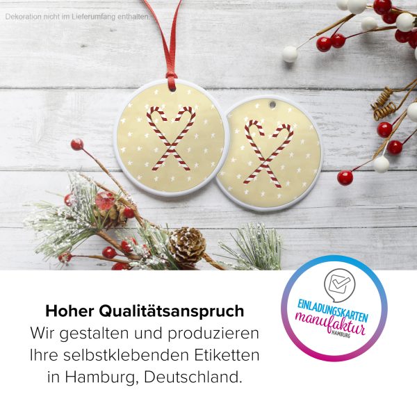 48 Weihnachtsaufkleber Zuckerstangen - für Geschenke zu Weihnachten / Sticker / Aufkleber / Etiketten / Geschenkaufkleber rund / Set – Bild 3