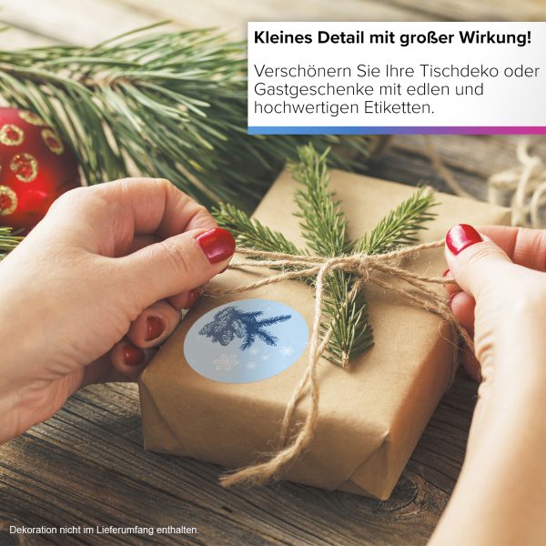 48 Weihnachtsaufkleber Tannenzapfen - für Geschenke zu Weihnachten / Sticker / Aufkleber / Etiketten / Geschenkaufkleber rund / Set – Bild 5