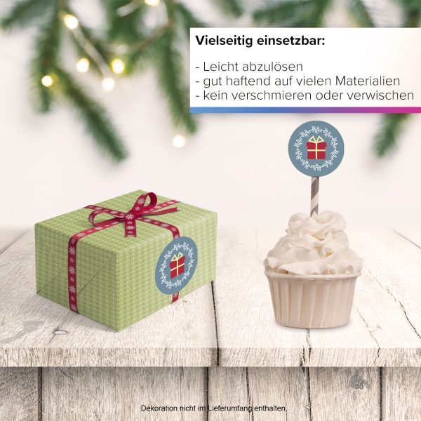48 Weihnachtsaufkleber Weihnachtsgeschenk - für Geschenke zu Weihnachten / Sticker / Aufkleber / Etiketten / Geschenkaufkleber rund / Set – Bild 6
