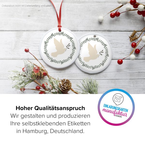 48 Weihnachtsaufkleber Taube - für Geschenke zu Weihnachten / Sticker / Aufkleber / Etiketten / Geschenkaufkleber rund / Set – Bild 3