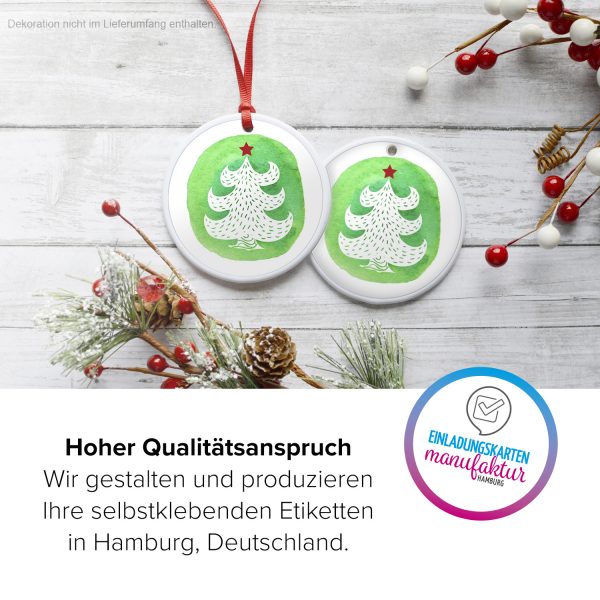 48 Weihnachtsaufkleber Tannenbaum - für Geschenke zu Weihnachten / Sticker / Aufkleber / Etiketten / Geschenkaufkleber rund / Set – Bild 3