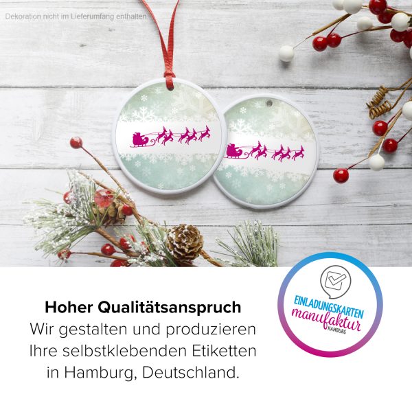 48 Weihnachtsaufkleber Weihnachtsmann mit Rentieren - für Geschenke zu Weihnachten / Sticker / Aufkleber / Etiketten / Geschenkaufkleber rund / Set – Bild 3