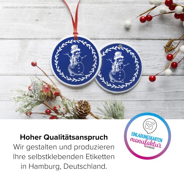 48 Weihnachtsaufkleber Schneemann Vintage - für Geschenke zu Weihnachten / Sticker / Aufkleber / Etiketten / Geschenkaufkleber rund / Set – Bild 3