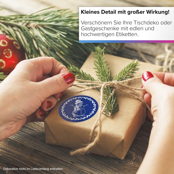 48 Weihnachtsaufkleber Schneemann Vintage - für Geschenke zu Weihnachten / Sticker / Aufkleber / Etiketten / Geschenkaufkleber rund / Set – Bild 5