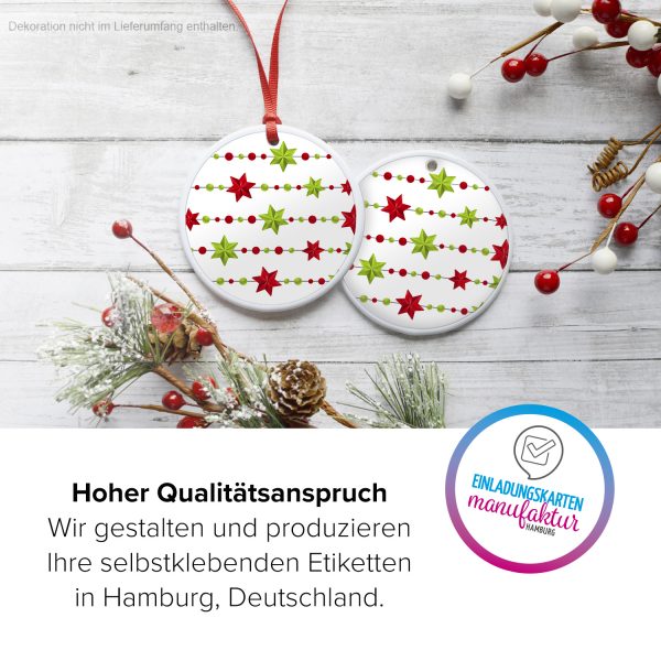 48 Weihnachtsaufkleber Sterne - für Geschenke zu Weihnachten / Sticker / Aufkleber / Etiketten / Geschenkaufkleber rund / Set – Bild 3