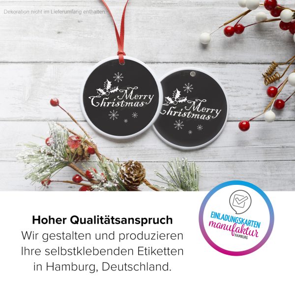 48 Weihnachtsaufkleber Merry Christmas - für Geschenke zu Weihnachten / Sticker / Aufkleber / Etiketten / Geschenkaufkleber rund / Set – Bild 3