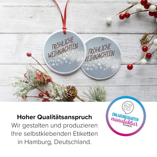 48 Weihnachtsaufkleber Fröhliche Weihnachten - für Geschenke zu Weihnachten / Sticker / Aufkleber / Etiketten / Geschenkaufkleber rund / Set – Bild 3