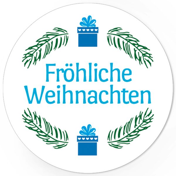 48 Weihnachtsaufkleber Fröhliche Weihnachten - für Geschenke zu Weihnachten / Sticker / Aufkleber / Etiketten / Geschenkaufkleber rund / Set