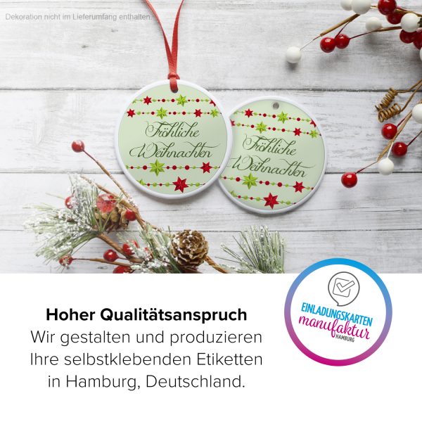 48 Weihnachtsaufkleber Fröhliche Weihnachten - für Geschenke zu Weihnachten / Sticker / Aufkleber / Etiketten / Geschenkaufkleber rund / Set – Bild 3