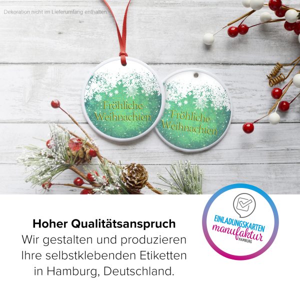 48 Weihnachtsaufkleber Fröhliche Weihnachten mit Schneeflocken - für Geschenke zu Weihnachten / Sticker / Aufkleber / Etiketten / Geschenkaufkleber rund / Set – Bild 3