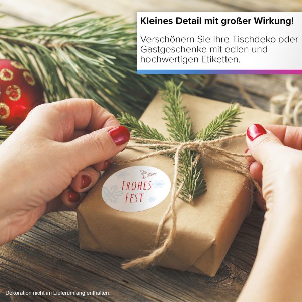 48 Weihnachtsaufkleber Rentier mit Weihnachtsgruß - für Geschenke zu Weihnachten / Sticker / Aufkleber / Etiketten / Geschenkaufkleber rund / Set – Bild 5