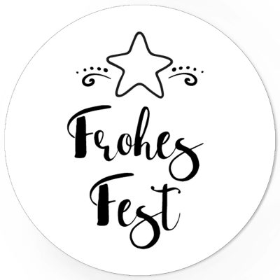 48 Weihnachtsaufkleber Stern mit Weihnachtsgruß Frohes Fest - für Geschenke zu Weihnachten / Sticker / Aufkleber / Etiketten / Geschenkaufkleber rund / Set