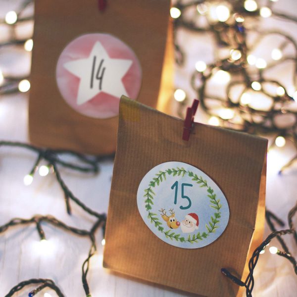 Adventskalender-Zahlen Aufkleber 1 bis 24 / Bunter Mix / Etiketten / Sticker / Weihnachtskalender / Advent / Rund / DIY / zum Aufkleben – Bild 6