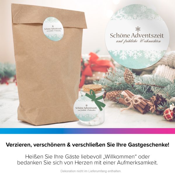 48 Weihnachtsaufkleber (Schöne Adventszeit) - für Geschenke zu Weihnachten / Sticker / Aufkleber / Etiketten / Geschenkaufkleber rund / Set – Bild 4